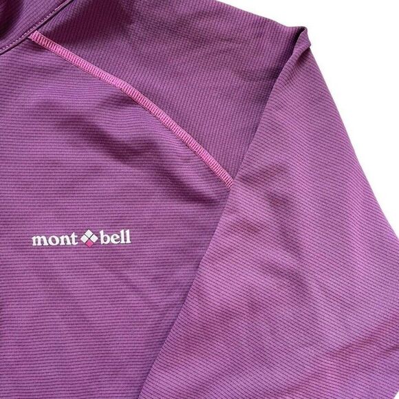 Montbell Womens Purple Quarter Zip Baselayer Hiking Long Sleeve Shirt Sz L - Picture 4 of 6
